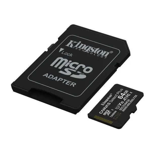 Kingston Canvas Select Plus 64GB microSDXC Card – Up to 100MB/s, A1 Performance (Gen 3) + SD Adapter - 3C Easy Markham