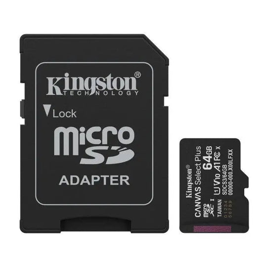 Kingston Canvas Select Plus 64GB microSDXC Card – Up to 100MB/s, A1 Performance (Gen 3) + SD Adapter - 3C Easy Markham