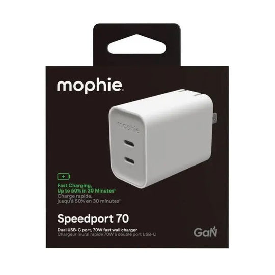 Mophie Speedport GaN 70W Dual USB-C Wall Adaptor - 3C Easy Markham