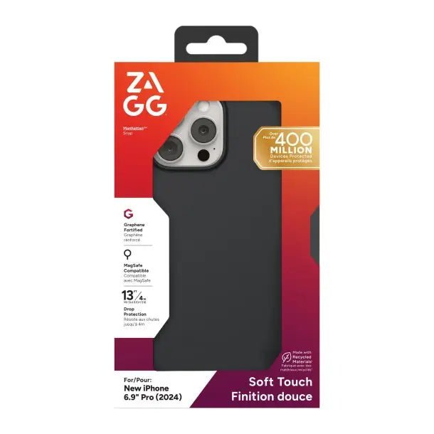 ZAGG Graphene Manhattan Snap Case w/ MagSafe Compatible with iPhone 16 Pro & 16 Pro Max - 3C Easy Markham