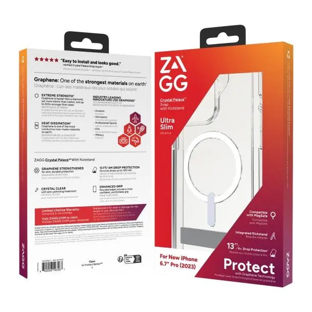ZAGG's GEAR4 Graphene Crystal Palace Snap Kickstand Case for iPhone 15 Pro & 15 Pro Max - 3C Easy Markham