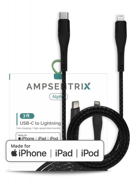 Ampsentrix Braided USB-C to Lightning Cable - 3C Easy Markham