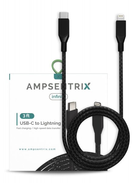 Ampsentrix Braided USB-C to Lightning Cable - 3C Easy Markham