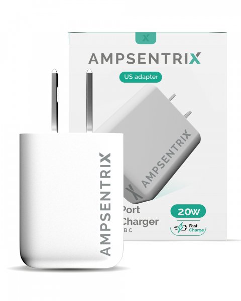 Ampsentrix PD 20W Power Adapter (USB-A Output x1 USB-C Output x1) - 3C Easy Markham