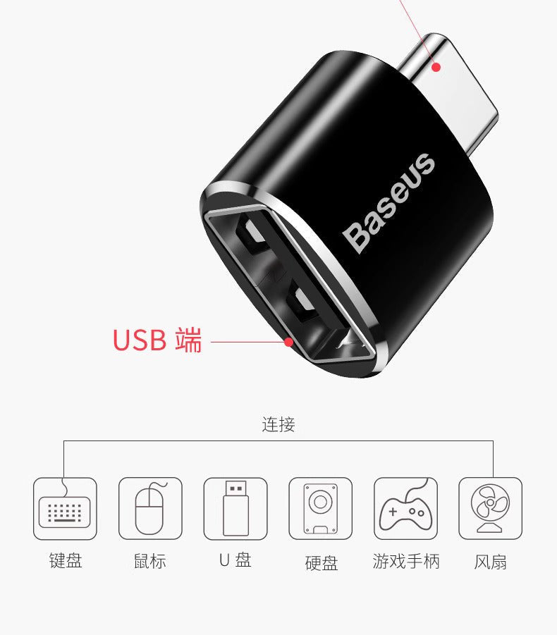 Baseus USB-A female to USB-C male adapter - 3C Easy Markham