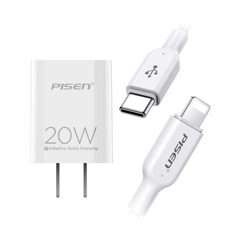 Pisen PD 20W charger set w/ USB-C to Lightning cable - 3C Easy Markham