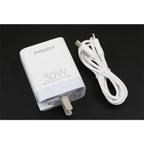 Pisen PD+PPS 30W charger set w/ USB-C to Lightning cable - 3C Easy Markham